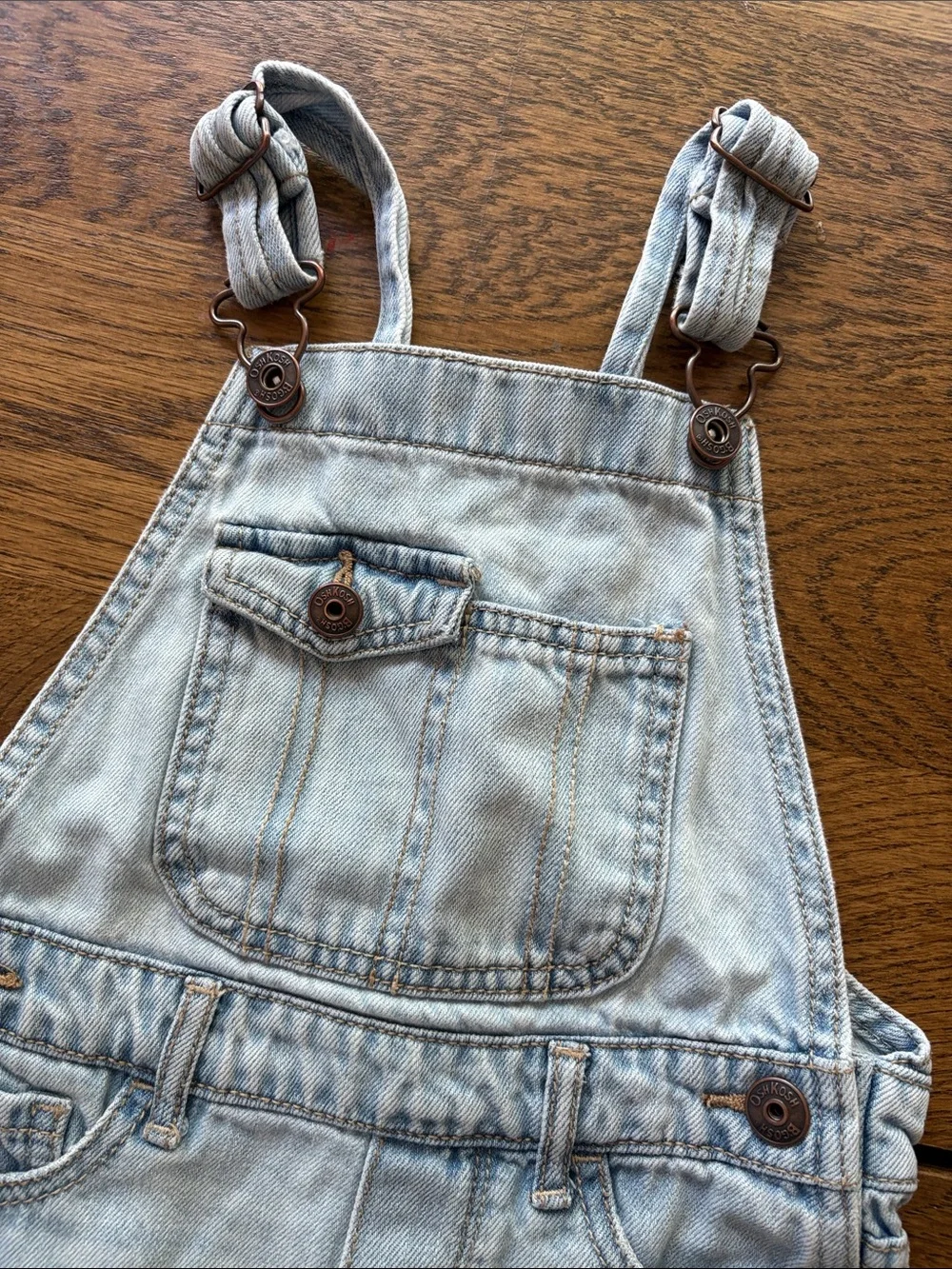 OshKosh B'gosh Light Blue Denim Short Overalls